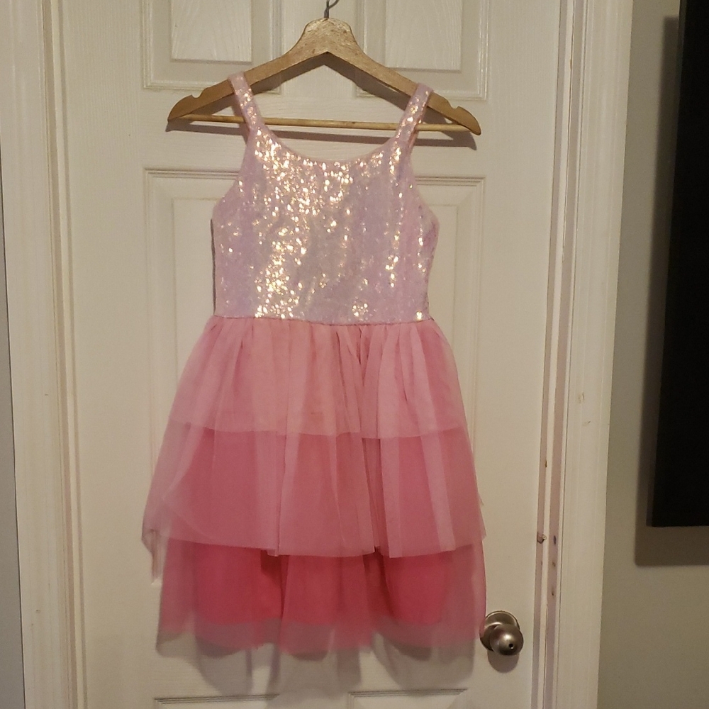 Zunie Glittery Pink Layered Tutu Dress